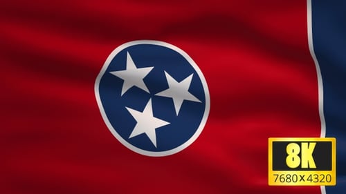 Realistic Waving Tennessee State Flag Loop