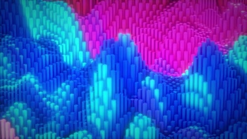 Surface cubique colorée abstraite en mouvement aléatoire