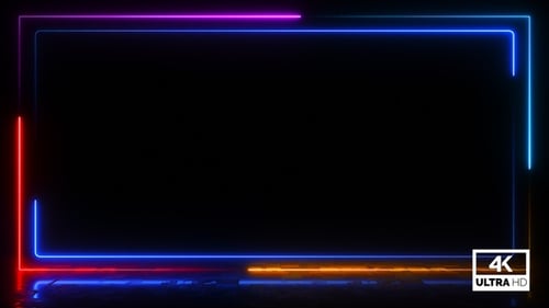 Glowing Neon Frame Background Seamless Loop V1