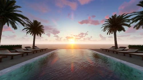 Pool mit Pinien