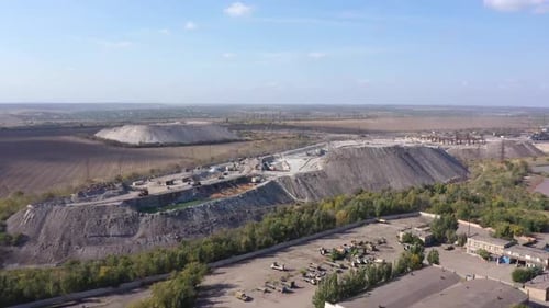 Aerial View of Industrial Quarry in Rural Landscape