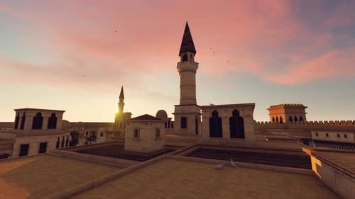 Ville arabe et mosquée
