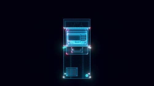 Bankautomat oder ATM-Hologramm 4k