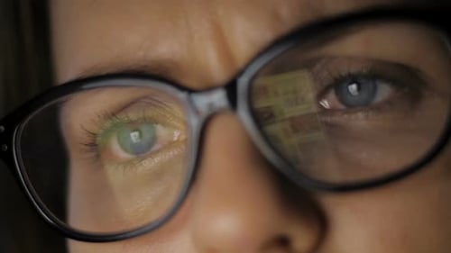 Eyes Reading Social News Feed