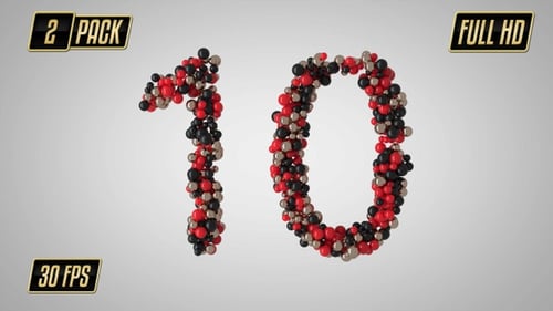 Animated Metallic Sphere Particle Countdown