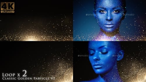 Sparkling Golden Particle Dust Elegant Background Loop
