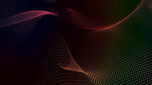 Abstract Digital Wave Dots Looping Background