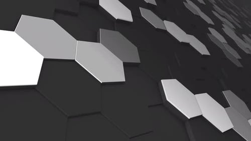 Geometric Hexagon Tiles Pulsing Abstract Background Loop