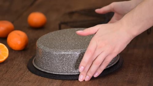 Cooking Tangerines Cake in the Kitchen