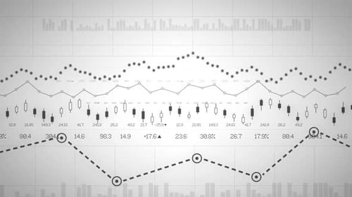 Minimalist Financial Data Stock Market Candlestick Chart Animation Background