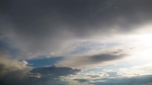 Clouds Move Smoothly in the Blue Sky. Timelapse. Cloud Space.