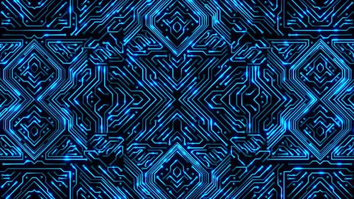 Circuit Board with moving electrons Data Flow .