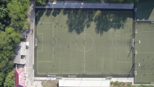 Top View of Sports Ground in City Park