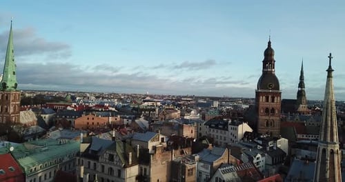 4 K Riga Old Town Aerial