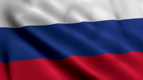 Textured Waving Flag of Russia Seamless Loop