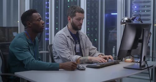 Young Programmers Working in Data Center