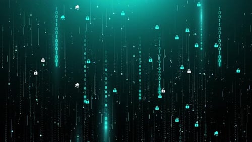 Cyber Security Binary Matrix Digital Background Animation