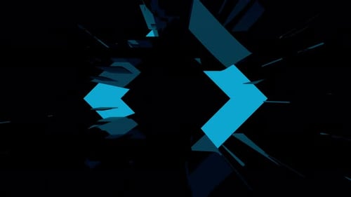 Glitch Diamond Logo Reveal with Abstract Blue Lines