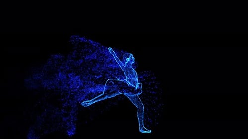 Glowing Particle Dancer Reveal Animation