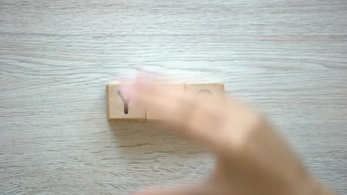 Wooden Blocks Spell Yes on Wood Background