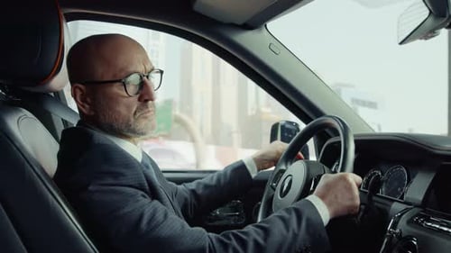 The driver turned on the turn signal and turned.