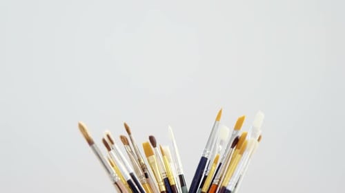 Primer plano de varios Pinceles