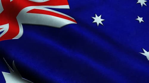 Realistic Waving Australian National Flag Seamless Loop Animation