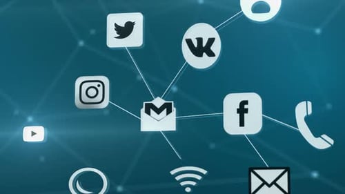 Digital Communication Social Media Network Connection Animation