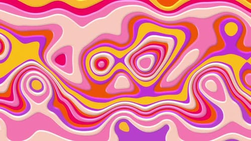 Colorful Liquid Marble Paint Background Loop Pink Yellow Orange Purple
