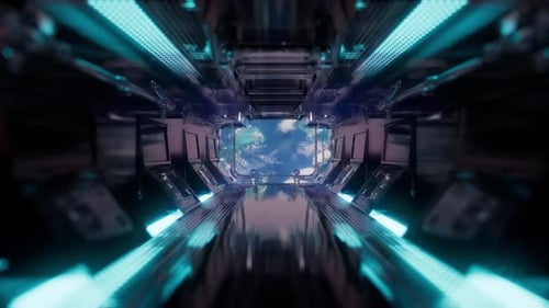 Balade dans un tunnel de vaisseau spatial