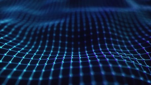 Futuristic Digital Grid Wave Animation Background