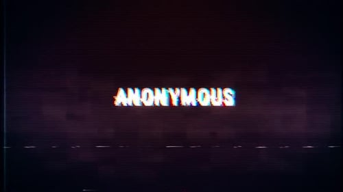 Texte anonyme avec effet rétro glitch