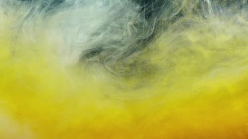 Abstract Yellow and White Ink Blend