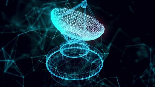 Large Ground Satellite Hologram Close Up 4k