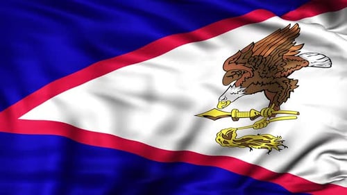 American Samoa Flag Waving Seamlessly Looping Animation