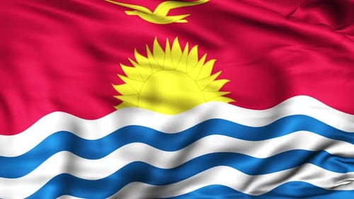 Waving Flag of Kiribati Seamless Loop Animation