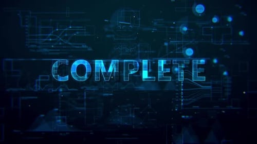 Futuristic Digital Data Interface with Animated HUD Elements and Text Reveal