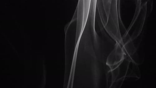Wispy White Smoke on Black Background
