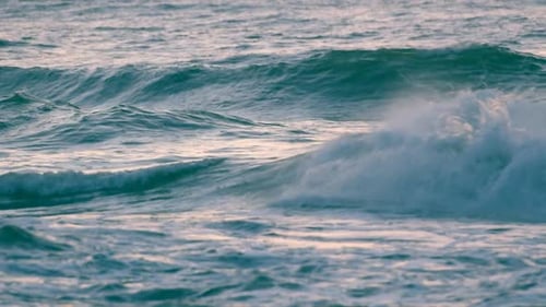 Ocean Waves at Sunset