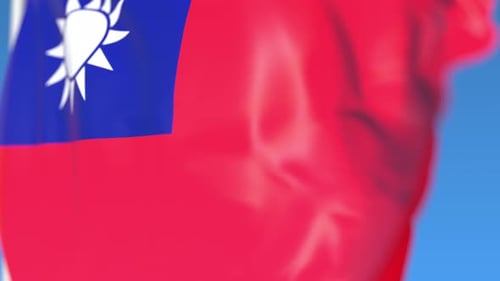 Taiwan National Flag Waving Loop Animation