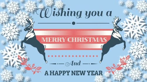 Animated Merry Christmas Deer Holiday Wishes
