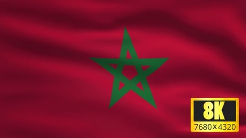 Morocco National Flag Waving Seamless Loop Animation