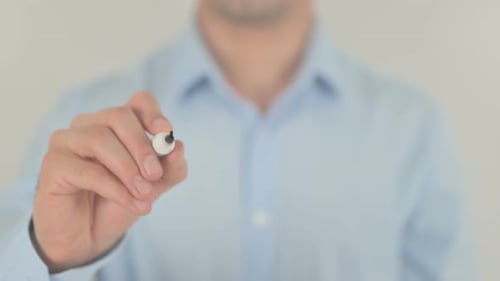 Hand Writes Visionary on Glass Surface