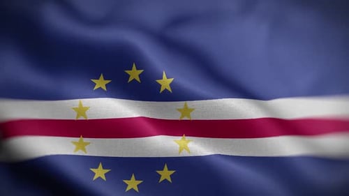 Cape Verde National Flag Waving Animation