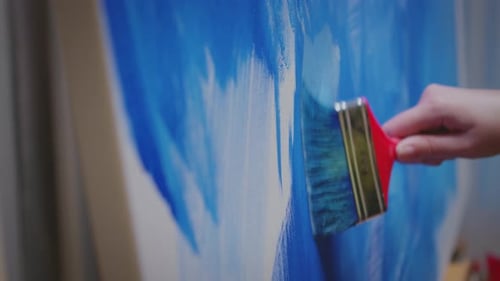 Paint Brush on Canvas