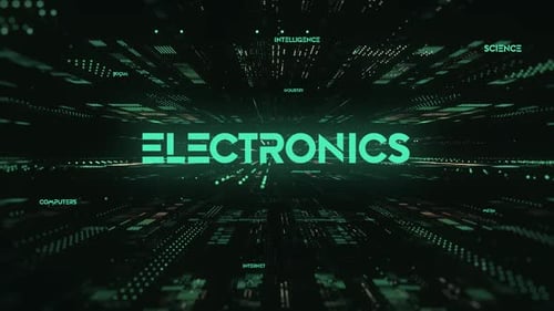 Futuristic Digital Tunnel Text Reveal with Data Flow Elements