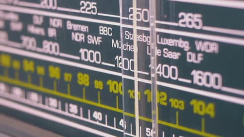 Vintage Analog Radio Tuning Dial Close Up