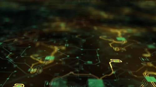 Green Digital Circuit Board Animation 2 4k