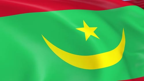 Realistic Waving Mauritania National Flag Animation