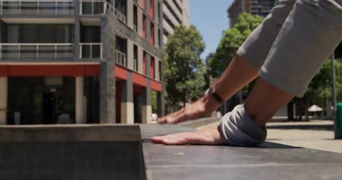 Athlete Jumping on the Wall Doing Parkour